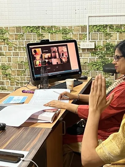 Our gurus conducting a live online class for students across the globe. We use a multi-camera setup to ensure that our online instrumental and vocal music students receive the same quality of instruction as our offline students.