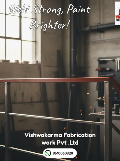 This image captures the essence of my work: strong welds and bright, durable paint finishes. The railing shown is a simple yet sturdy design, perfect for industrial or minimalist spaces.
