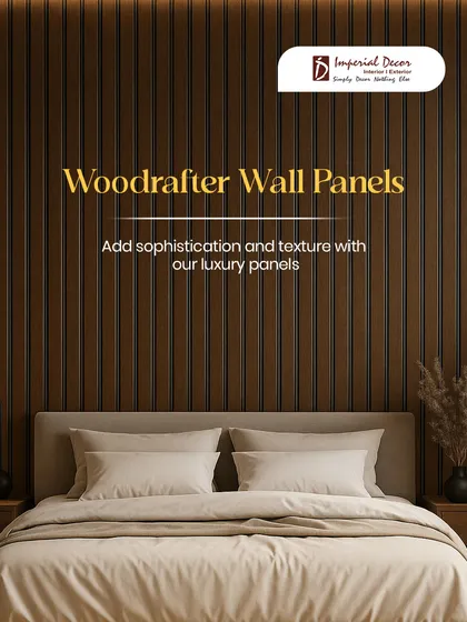 For this bedroom, I used our luxury Woodrafter wall panels to create a sophisticated and textured feature wall. The vertical lines add a sense of height and warmth, turning a simple wall into the centerpiece of the room.